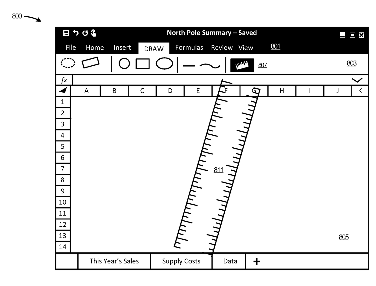 Guide objects for drawing in user interfaces