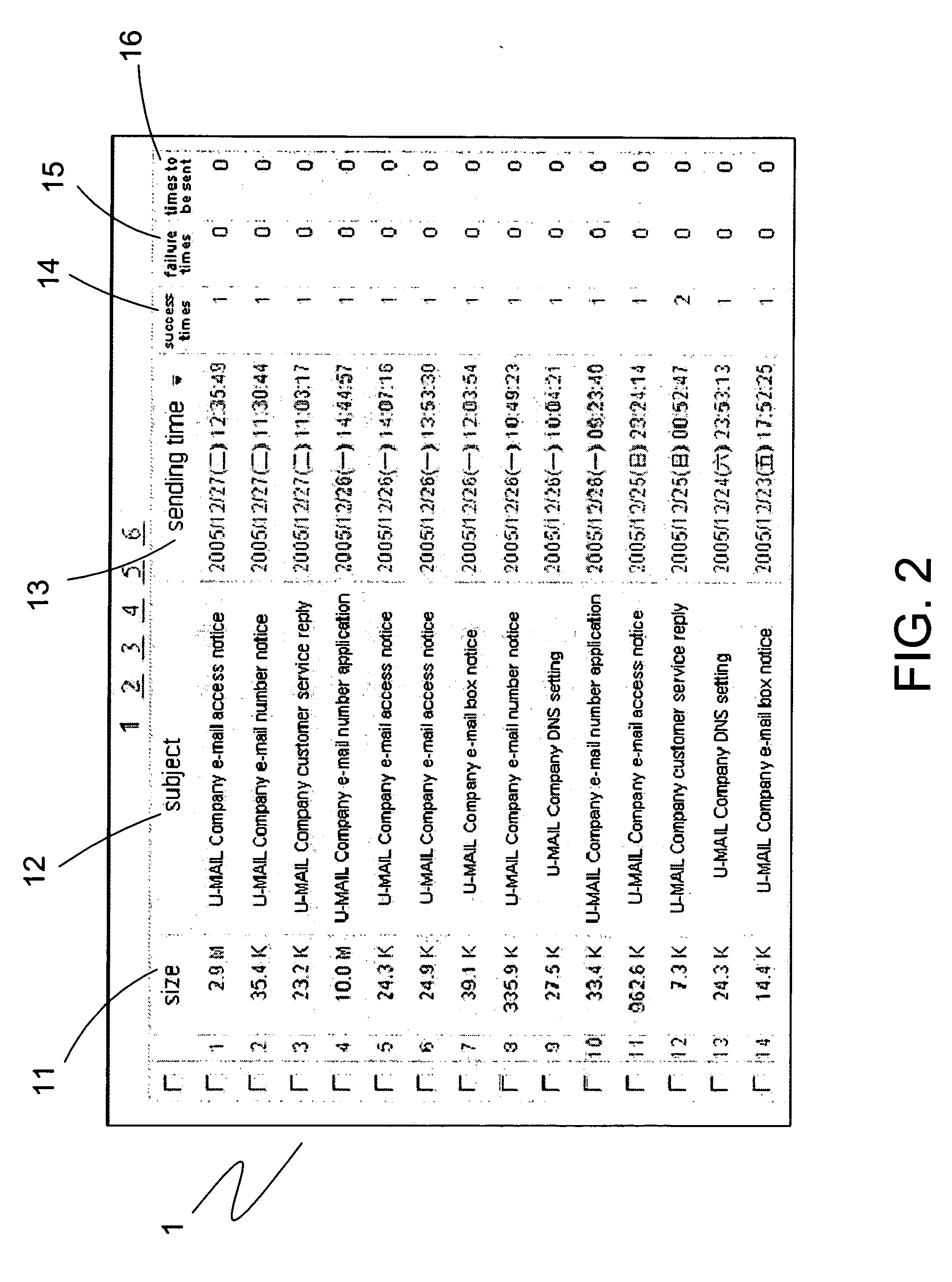 Method of inquiring e-mail sending status in real time