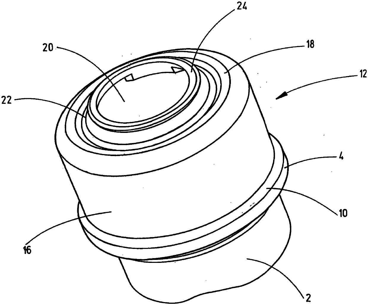 Method for producing closure in container made of plastic