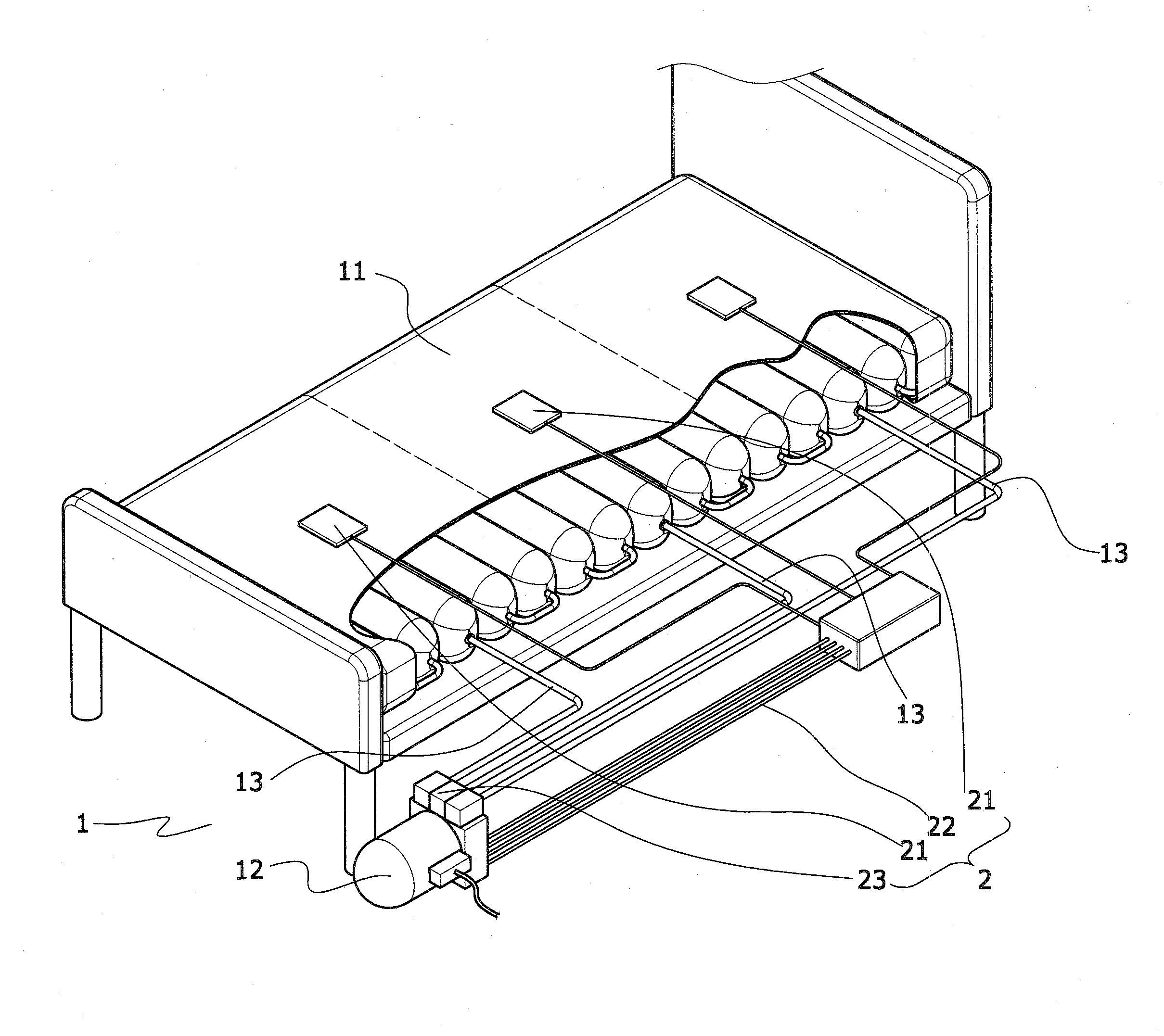 Structure of automatic pressure adjustable air bed