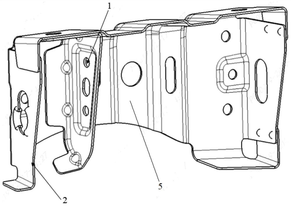 Front longitudinal beam energy absorption structure for frontal offset collision