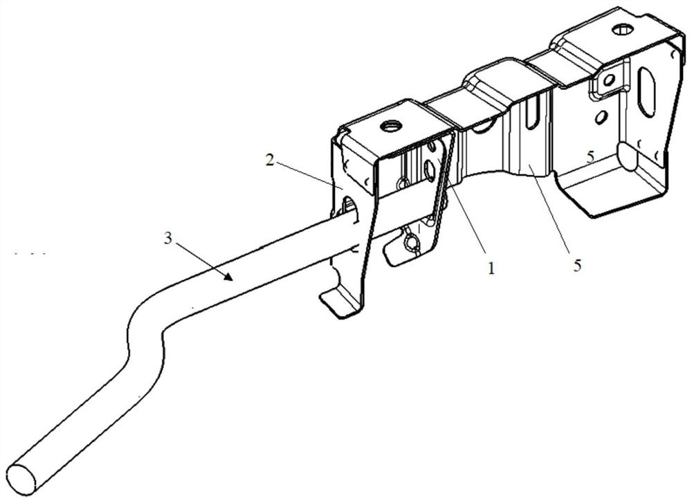 Front longitudinal beam energy absorption structure for frontal offset collision