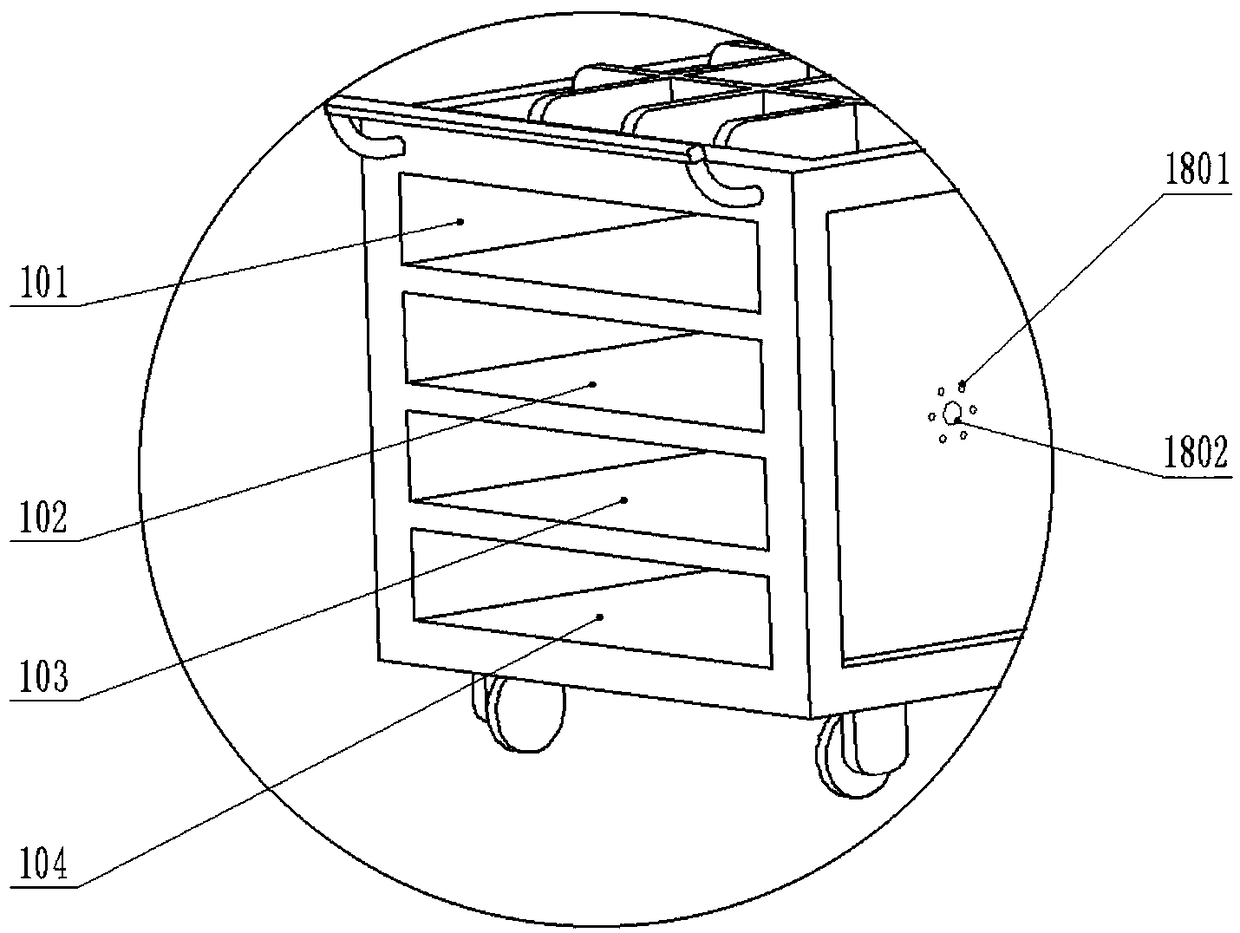 Environmental-protection vehicle part storage car