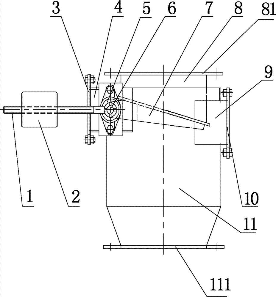 Discharging device, dust remover and stirring equipment