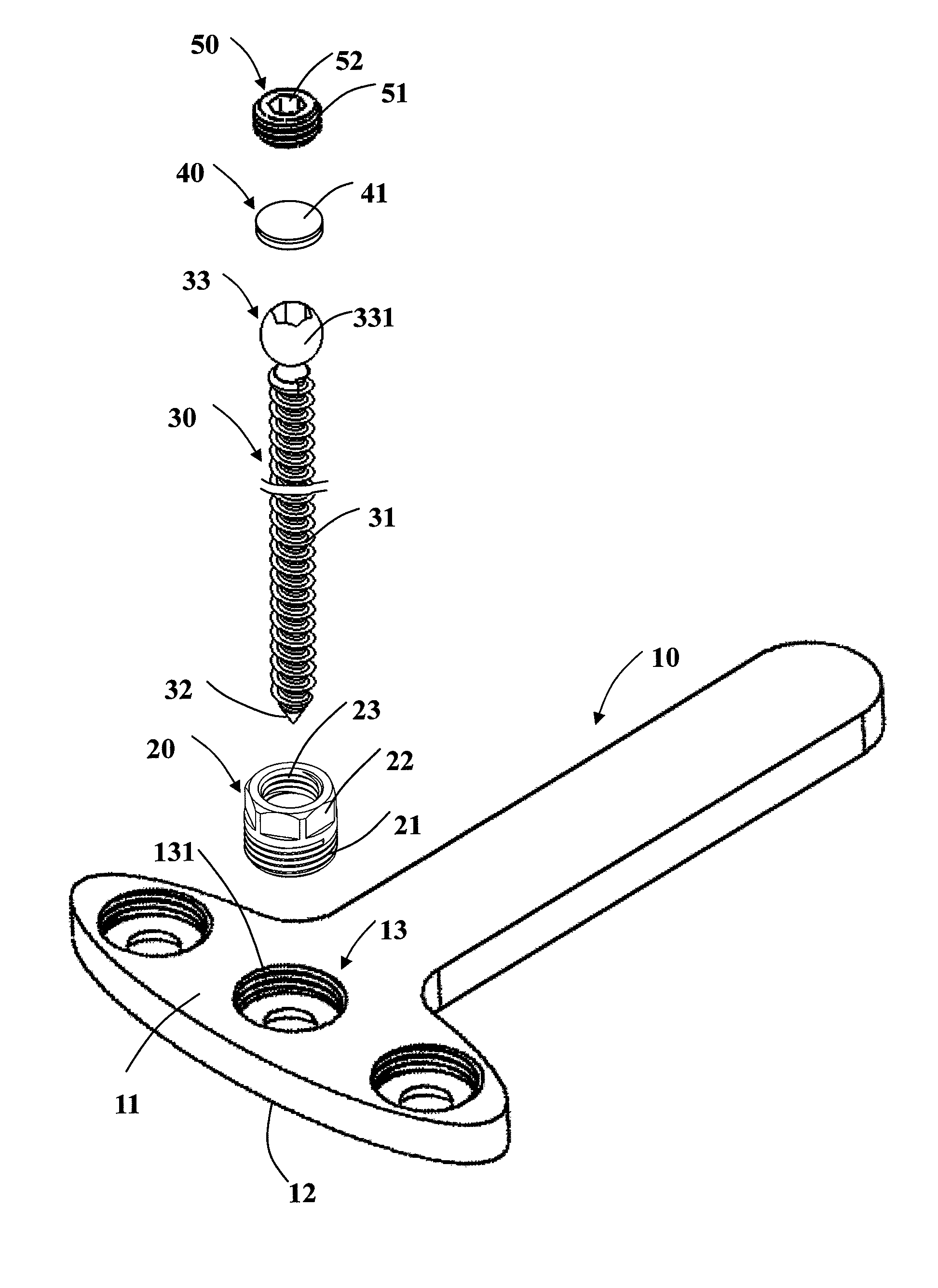 Multiple axes external bone fixing member