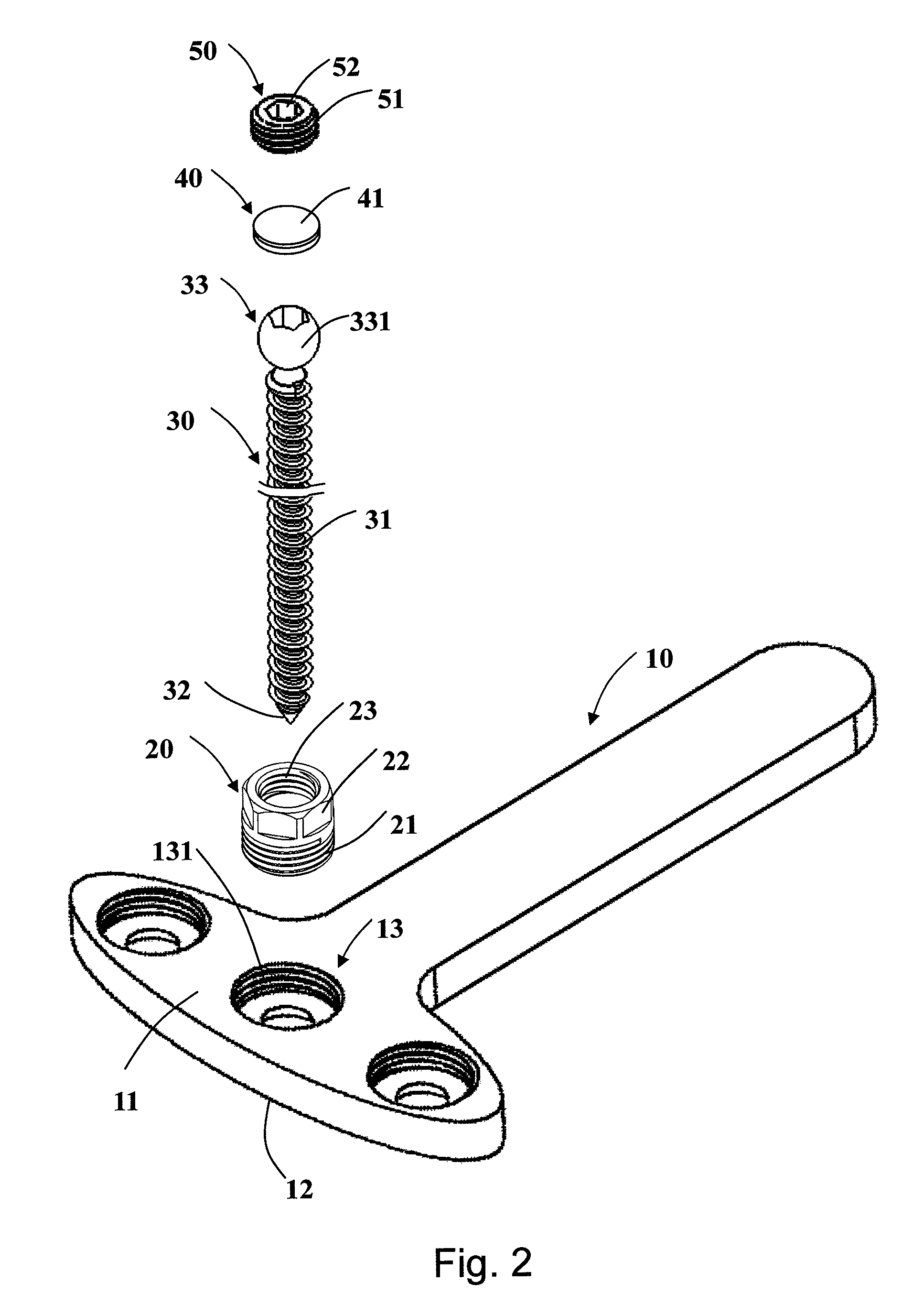 Multiple axes external bone fixing member