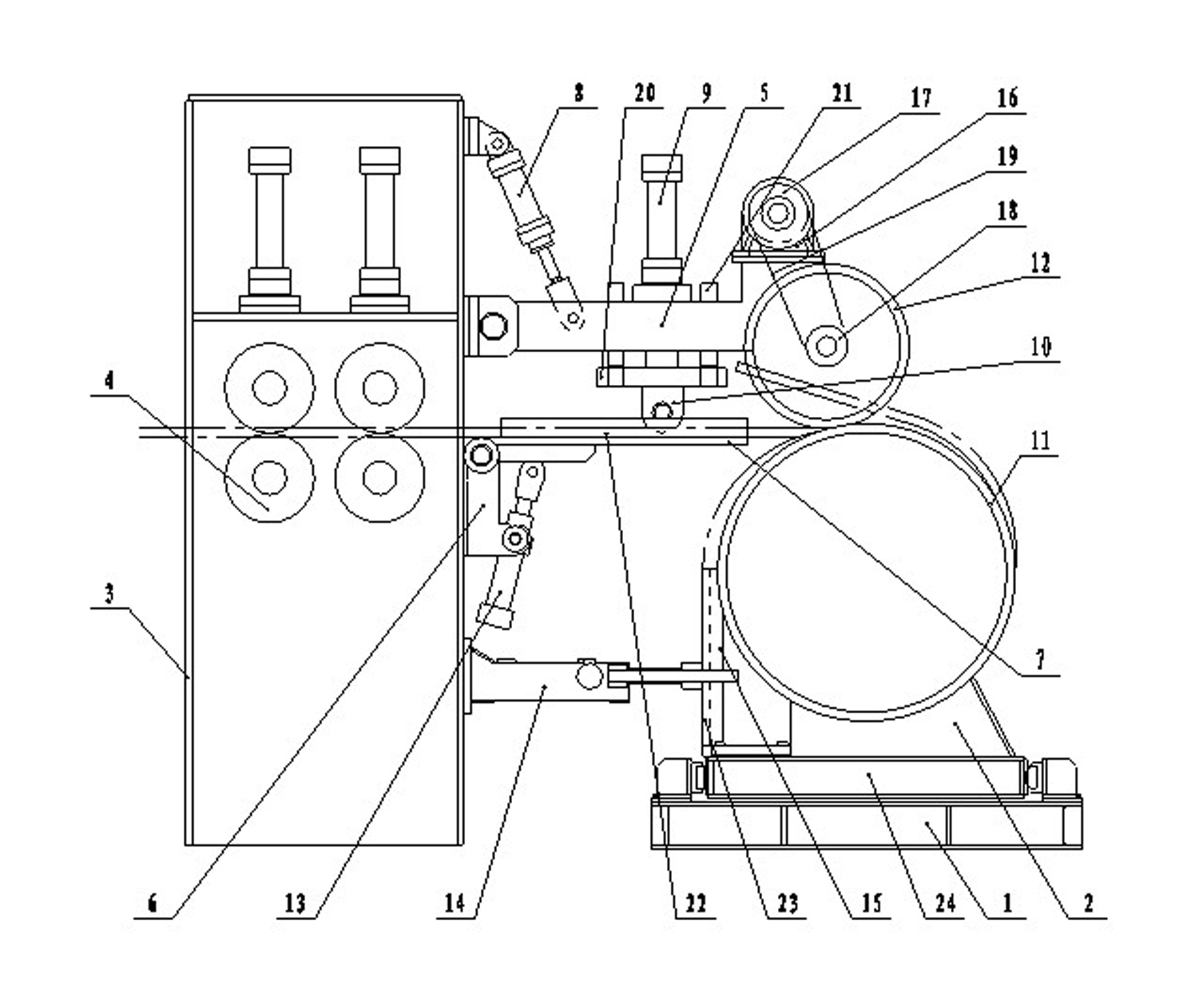 Large cross-section coiling steel uncoiling equipment