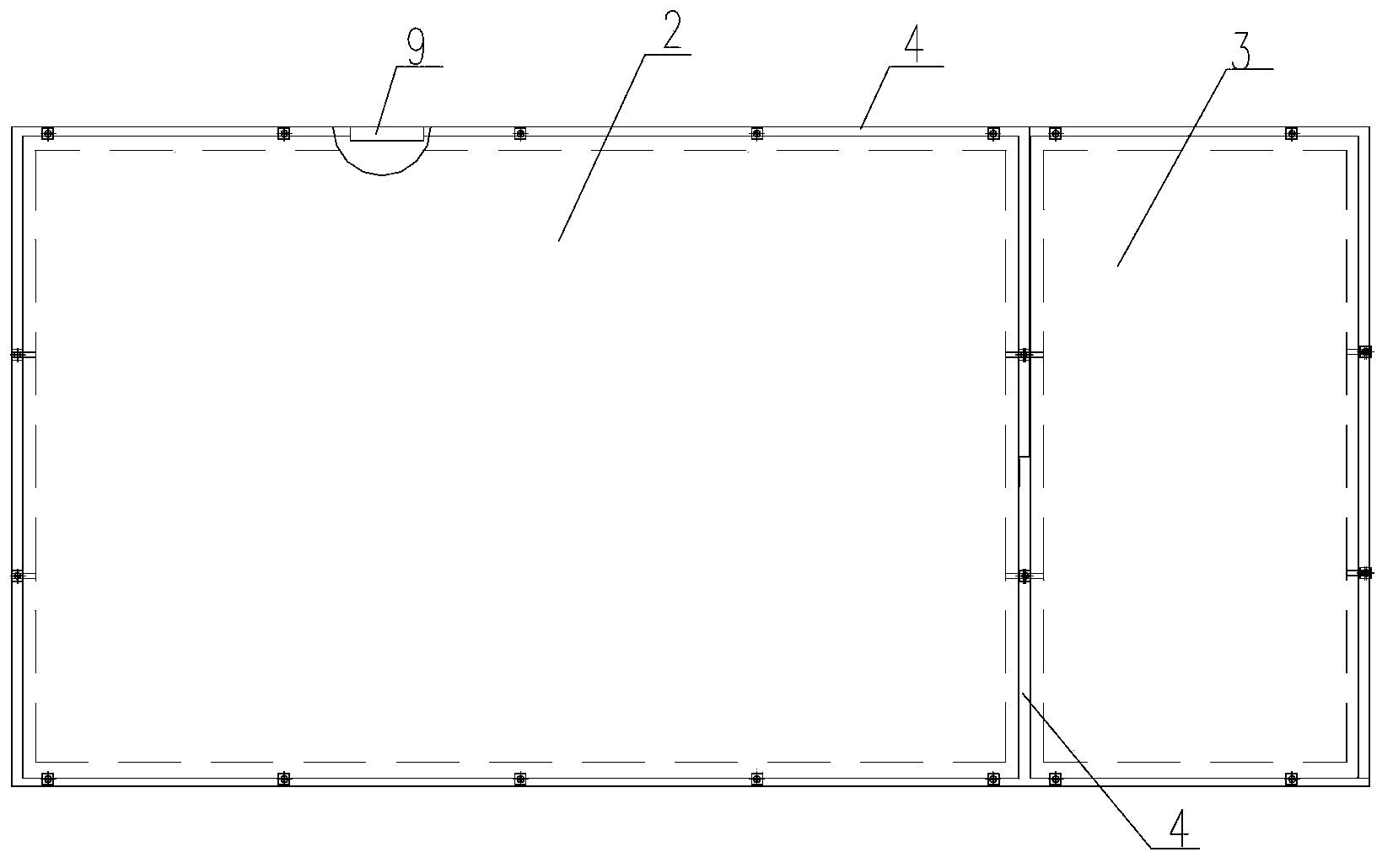 Train window installation structure and method of train body made of aluminum profiles