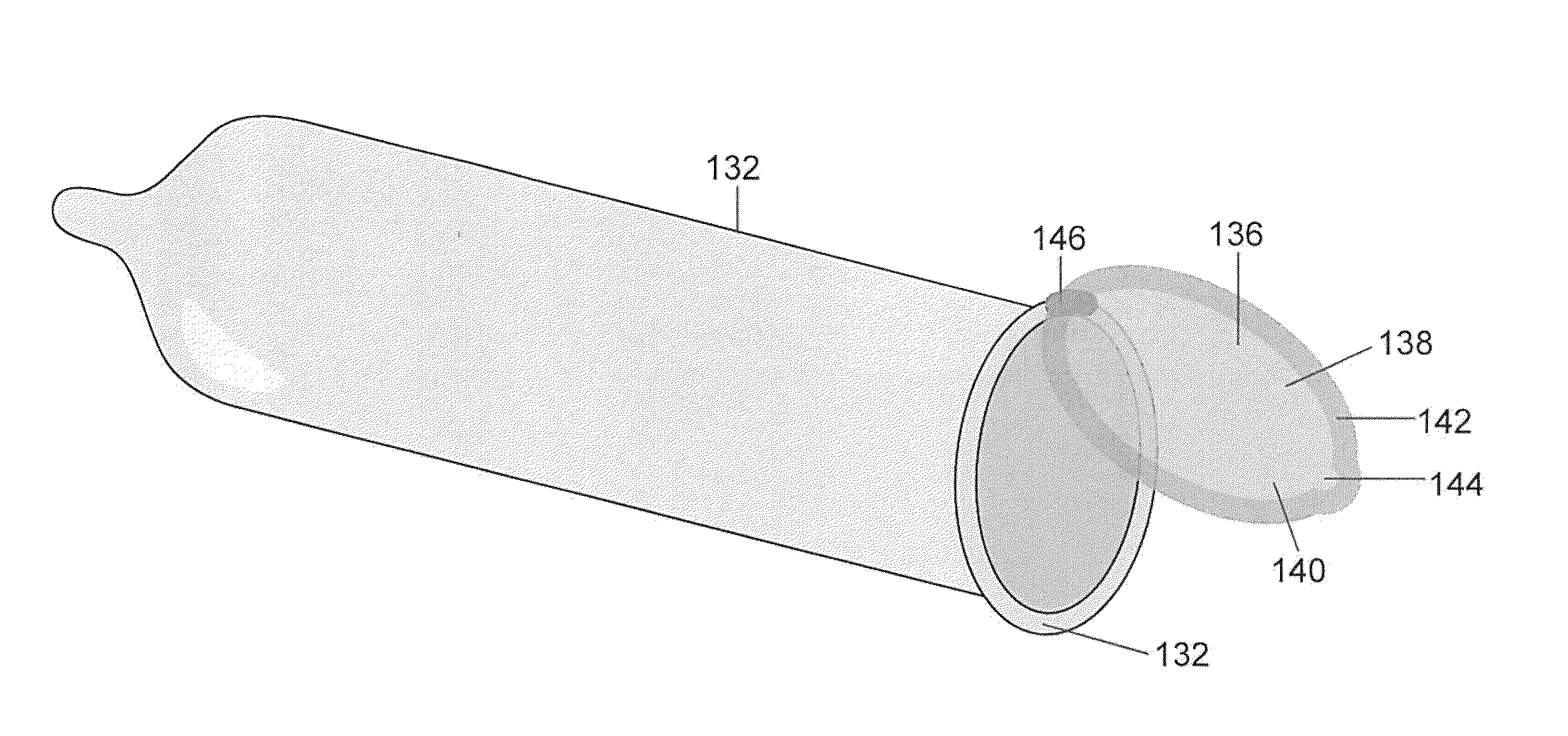 Side-specific fluid-retaining condom system with a holding plug