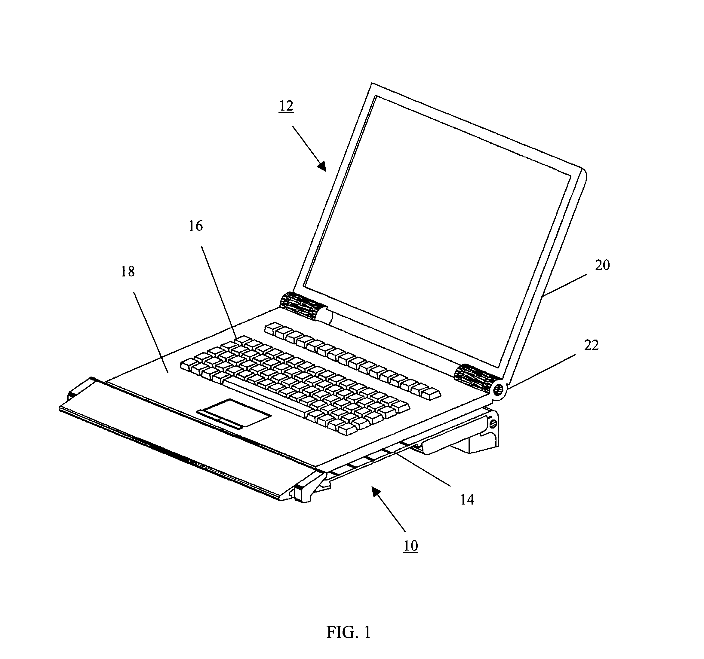 Moveable platform for a laptop computer