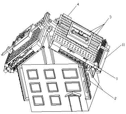 A device for cleaning rose green plant leaves on the outer wall of a house