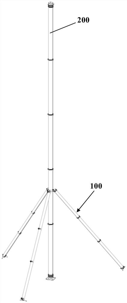 Supporting device made of retractable supporting rods