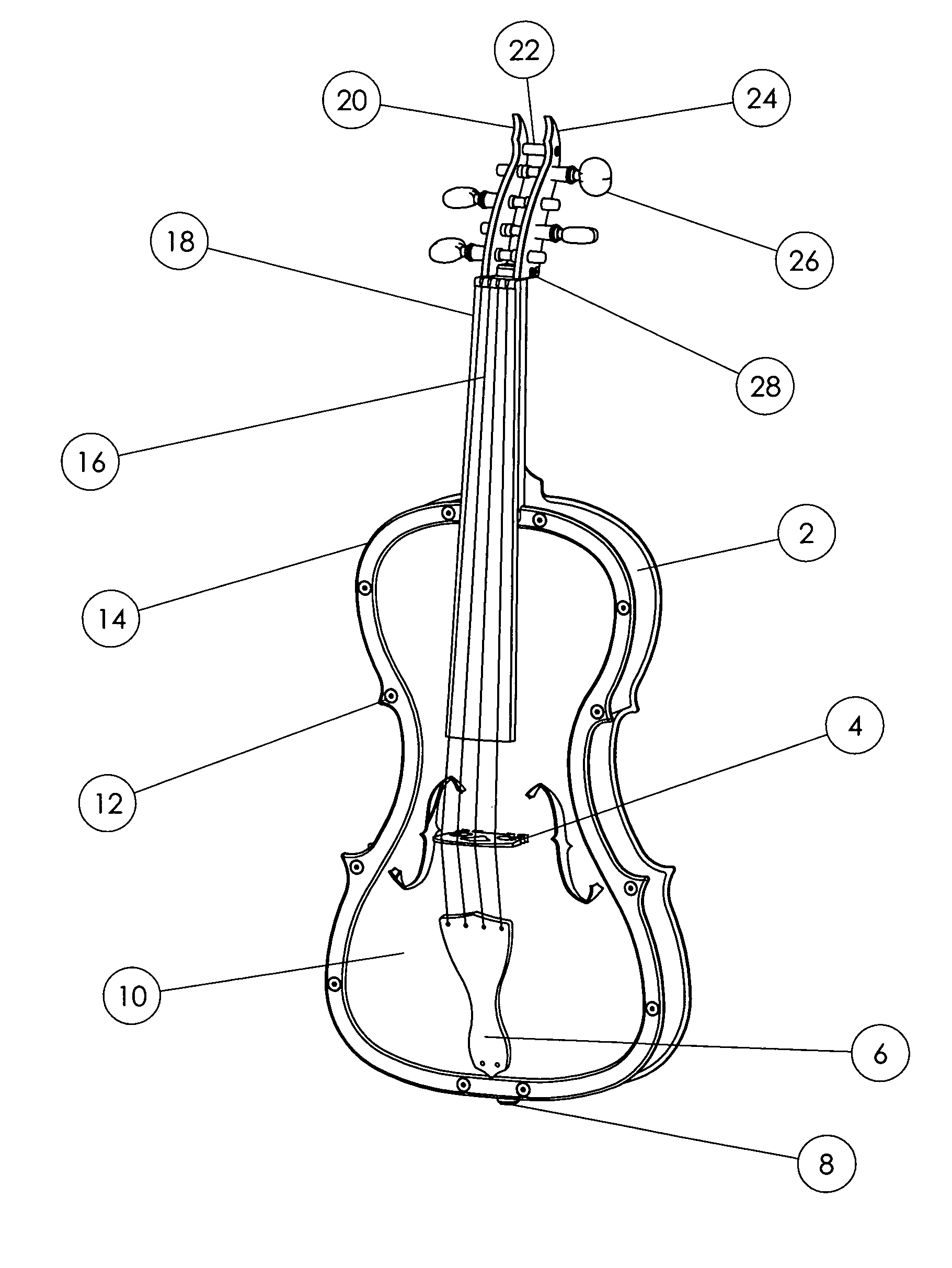 Combined metal and composite violin construction