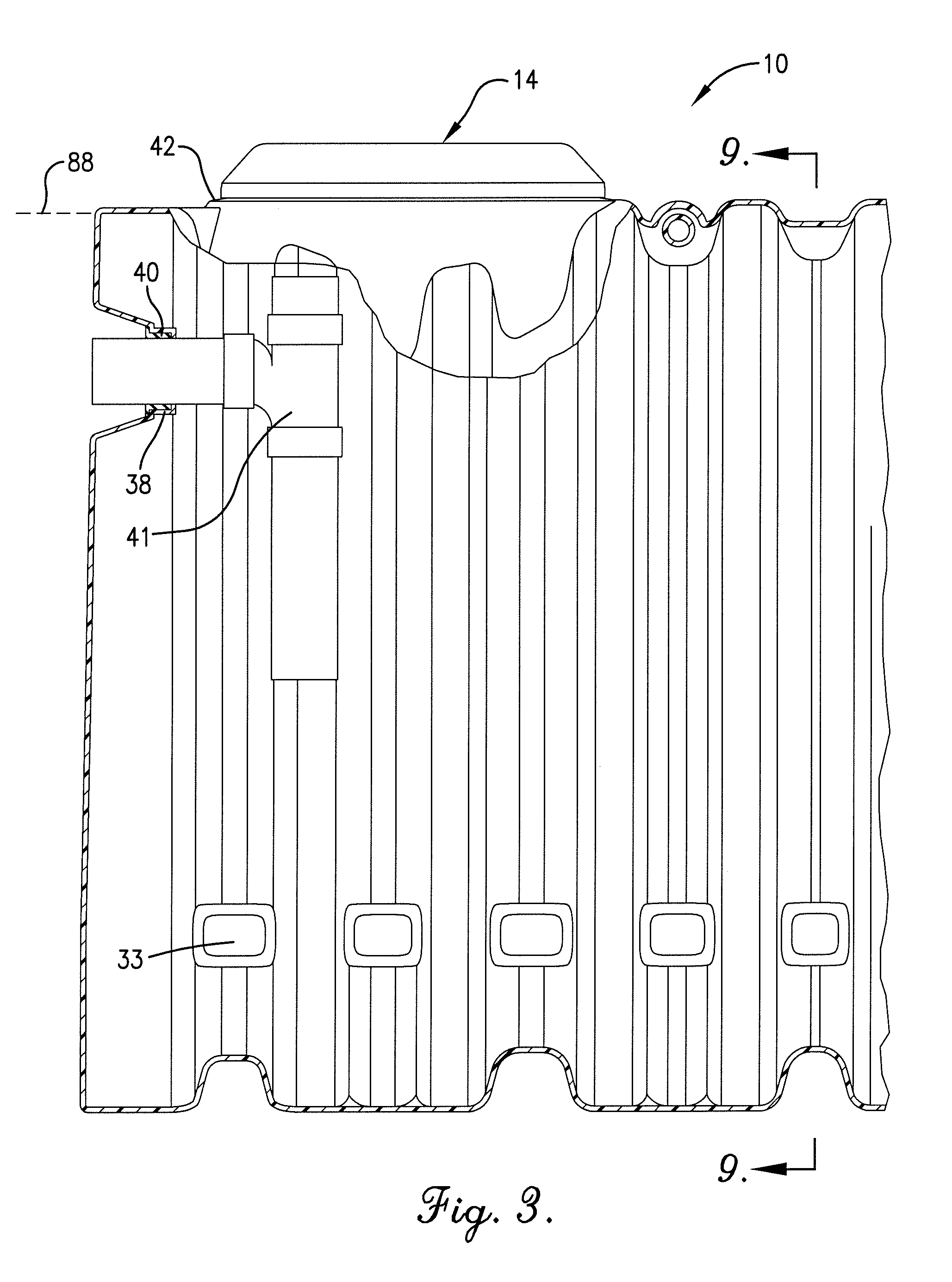 Rotationally molded subterranean tank with riser