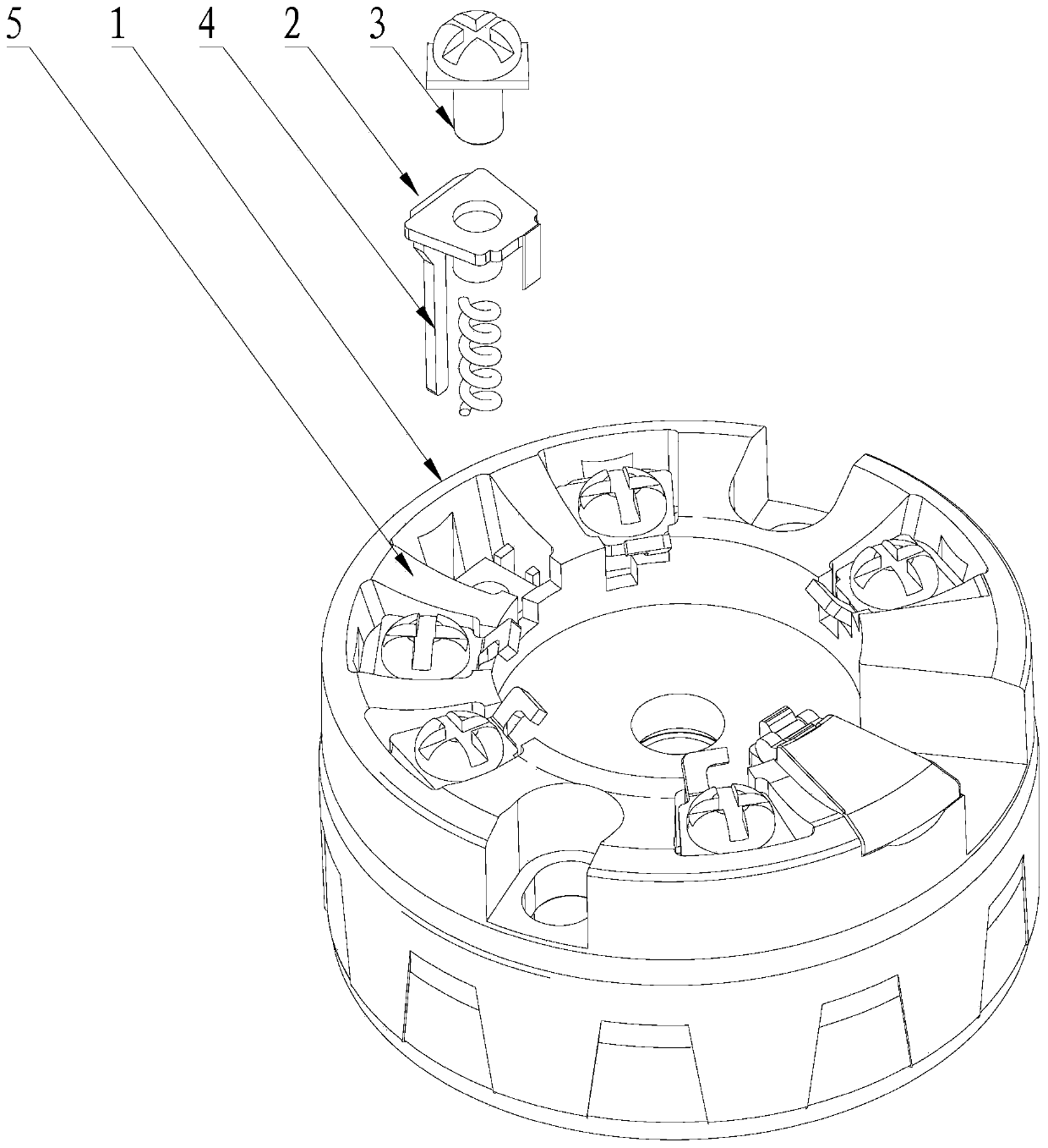 A temperature transmitter with shock absorption and anti-interference ability