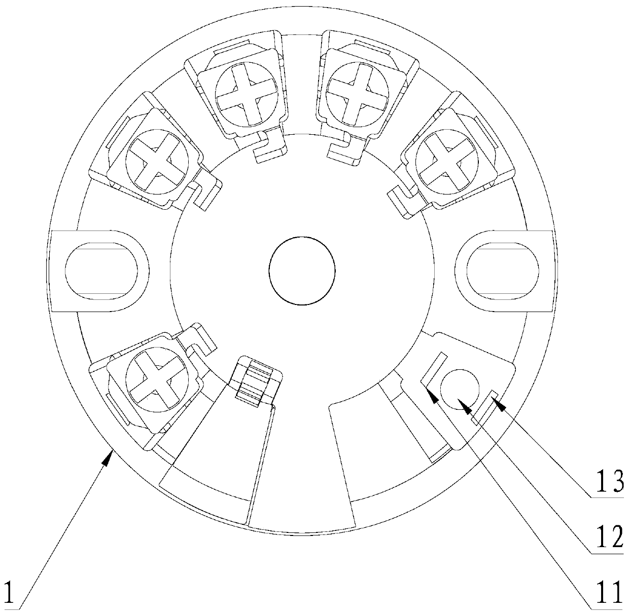 A temperature transmitter with shock absorption and anti-interference ability