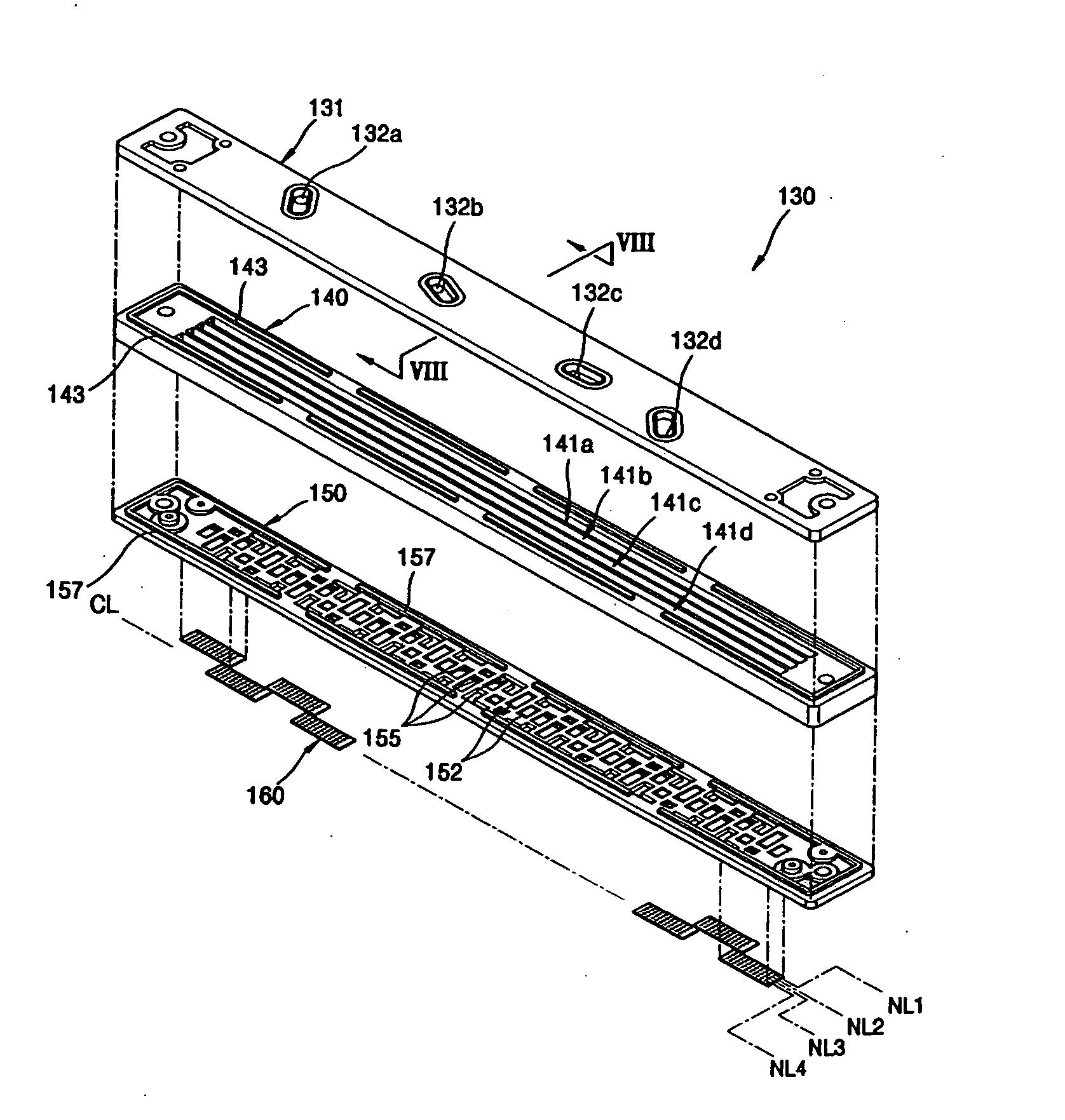 Array type printhead and inkjet image forming apparatus including the same