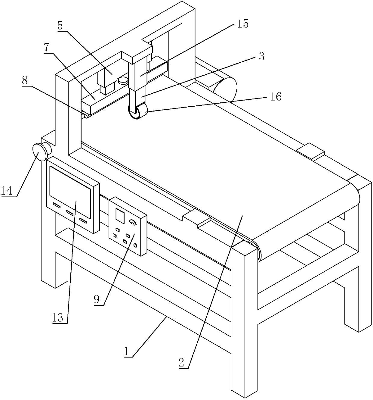 Carton paperboard production conveying line capable of being marked and use method thereof