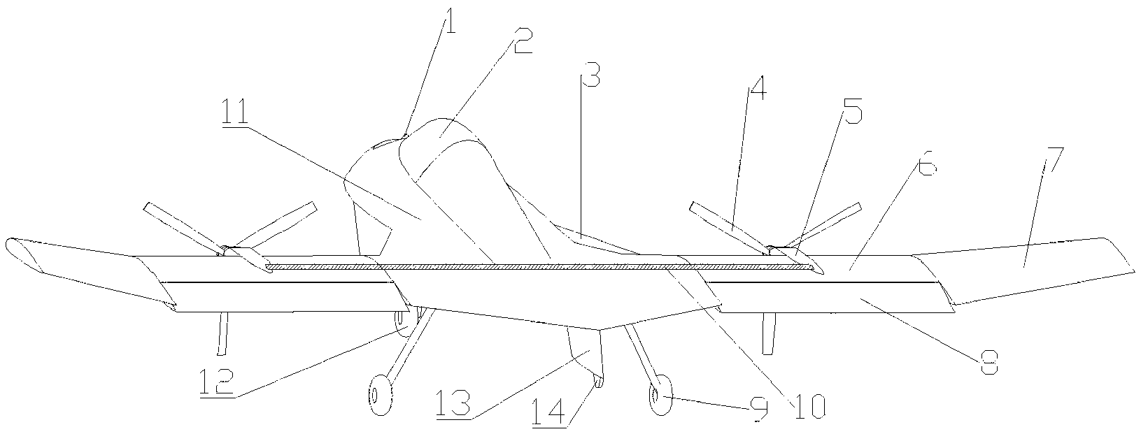 Light airscrew flying wing aircraft capable of taking off and landing in short distance