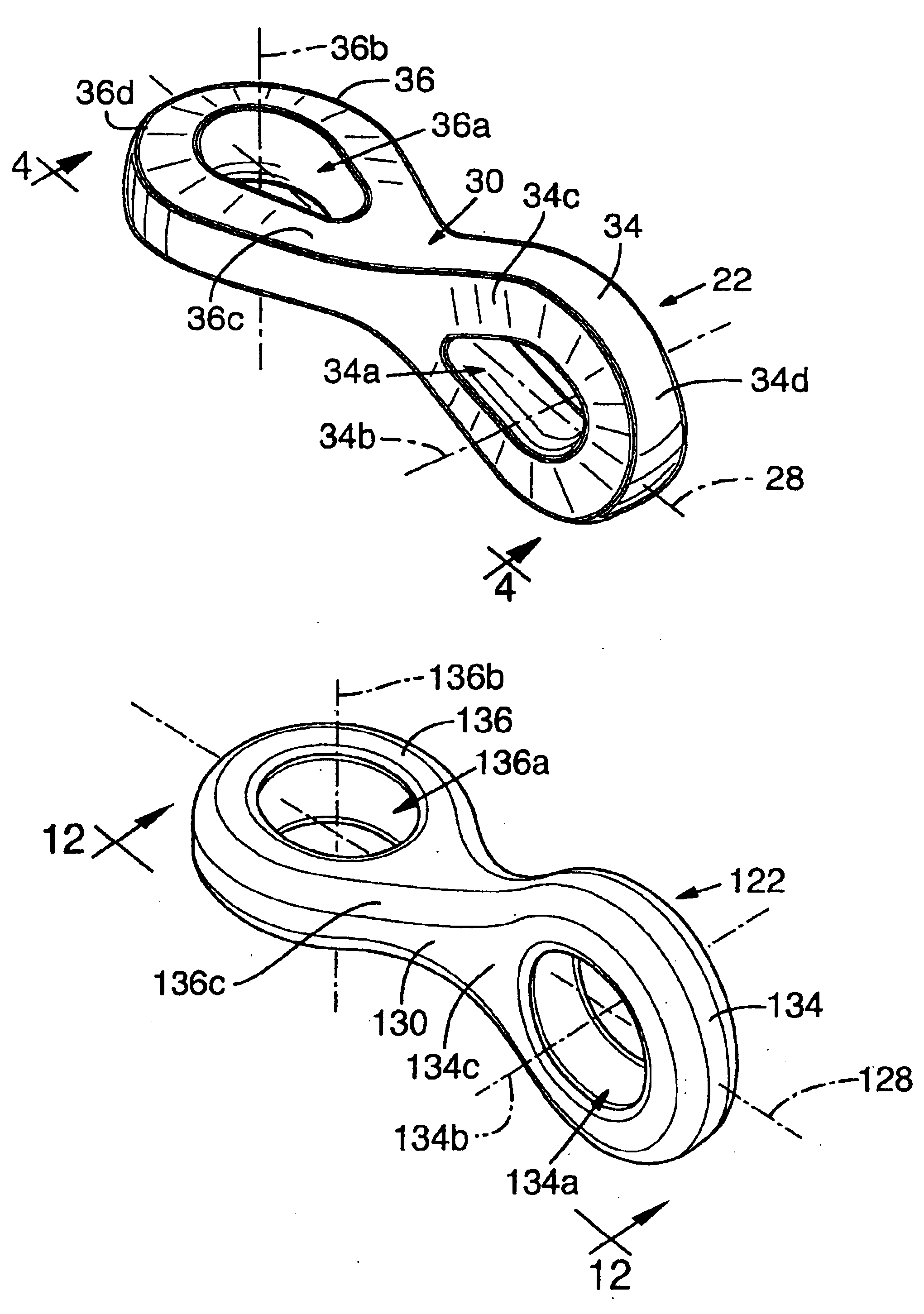 Chain link with angularly disposed end portions