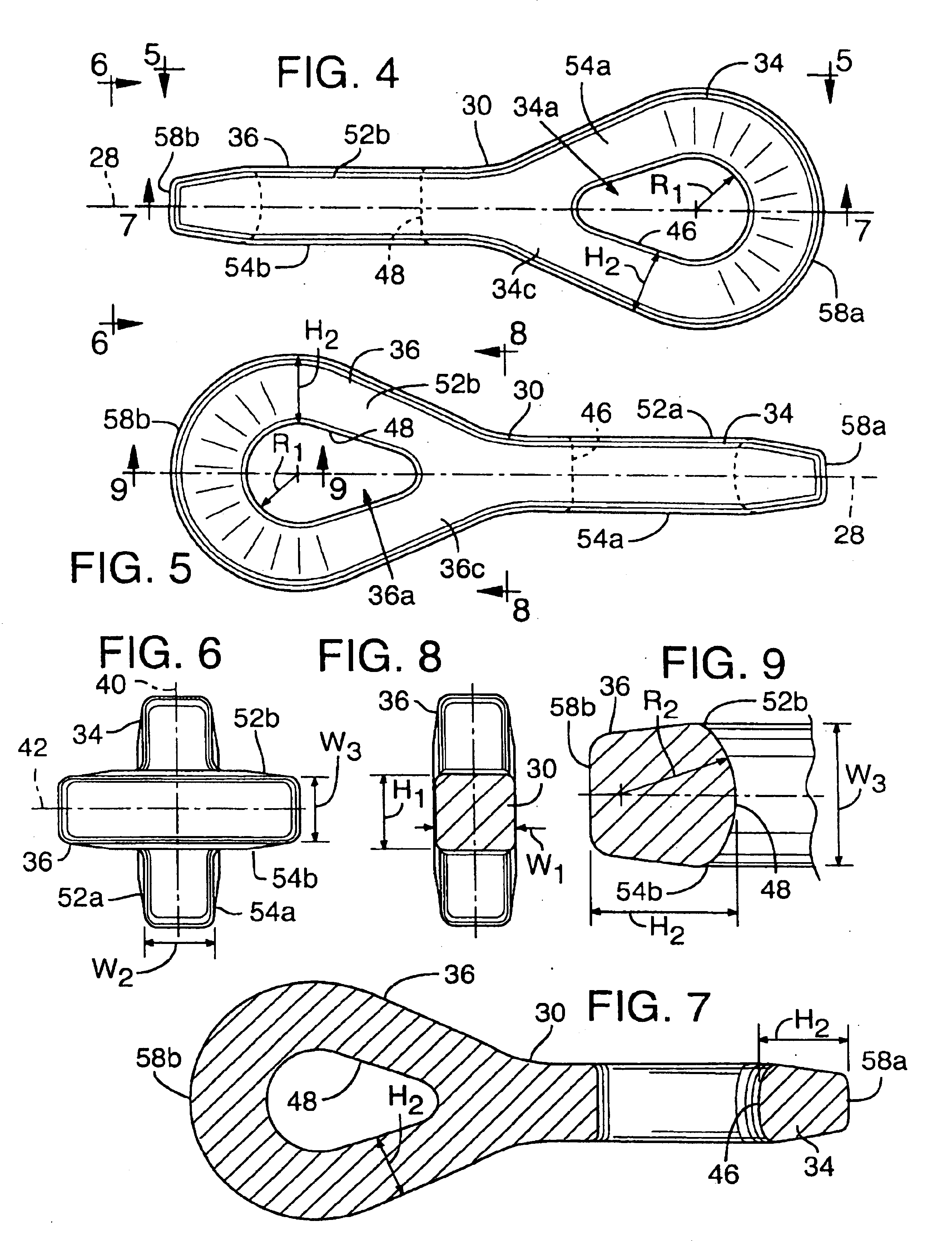 Chain link with angularly disposed end portions