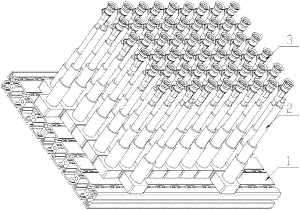 Array type two-degree-of-freedom adjustable flexible fixture