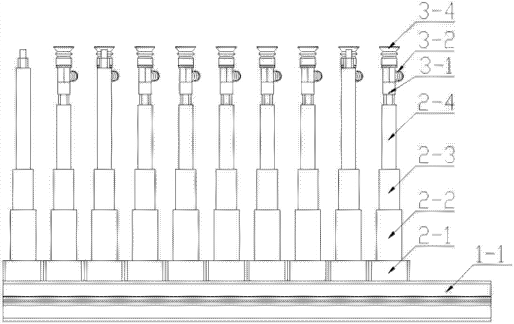 Array type two-degree-of-freedom adjustable flexible fixture