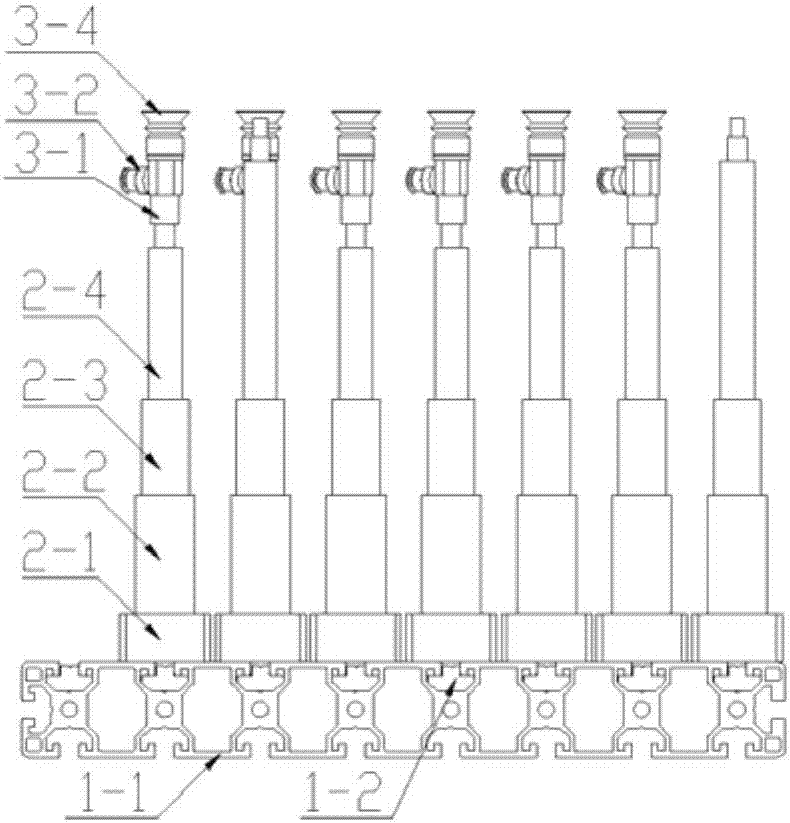 Array type two-degree-of-freedom adjustable flexible fixture