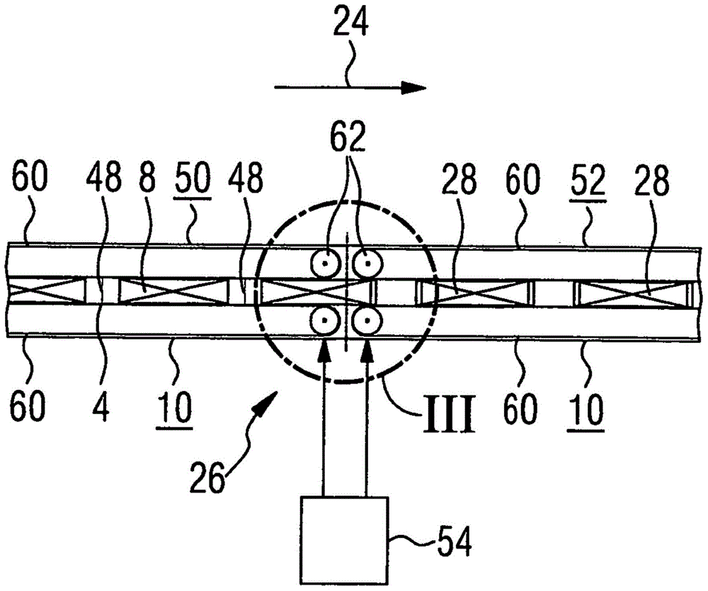 Method for separating a sheet-material tube containing product stacks, packaging installation for implementing the method, and perforated tubular sheet material