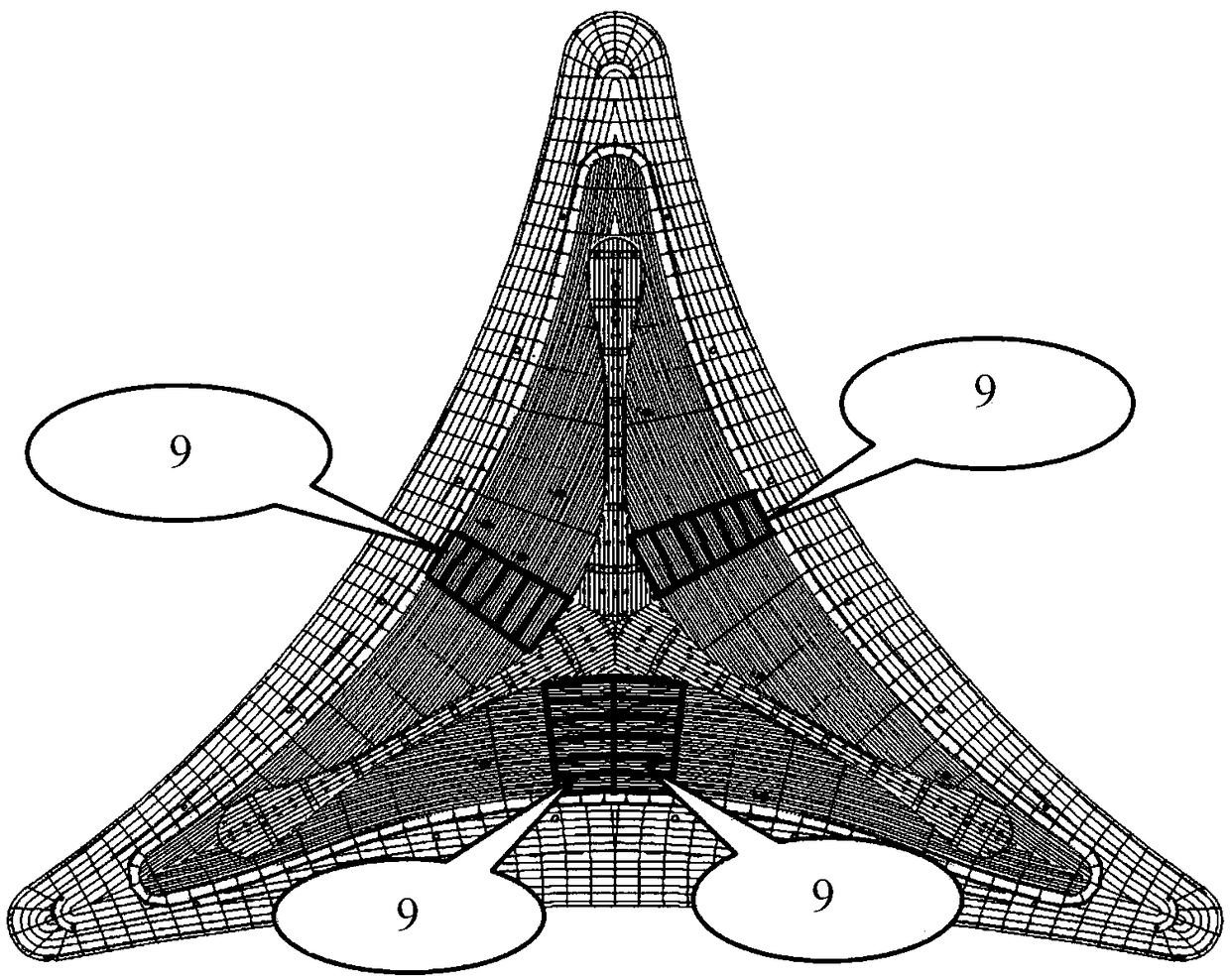 Method for mounting force-bearing conversion layer of large-area roof truss