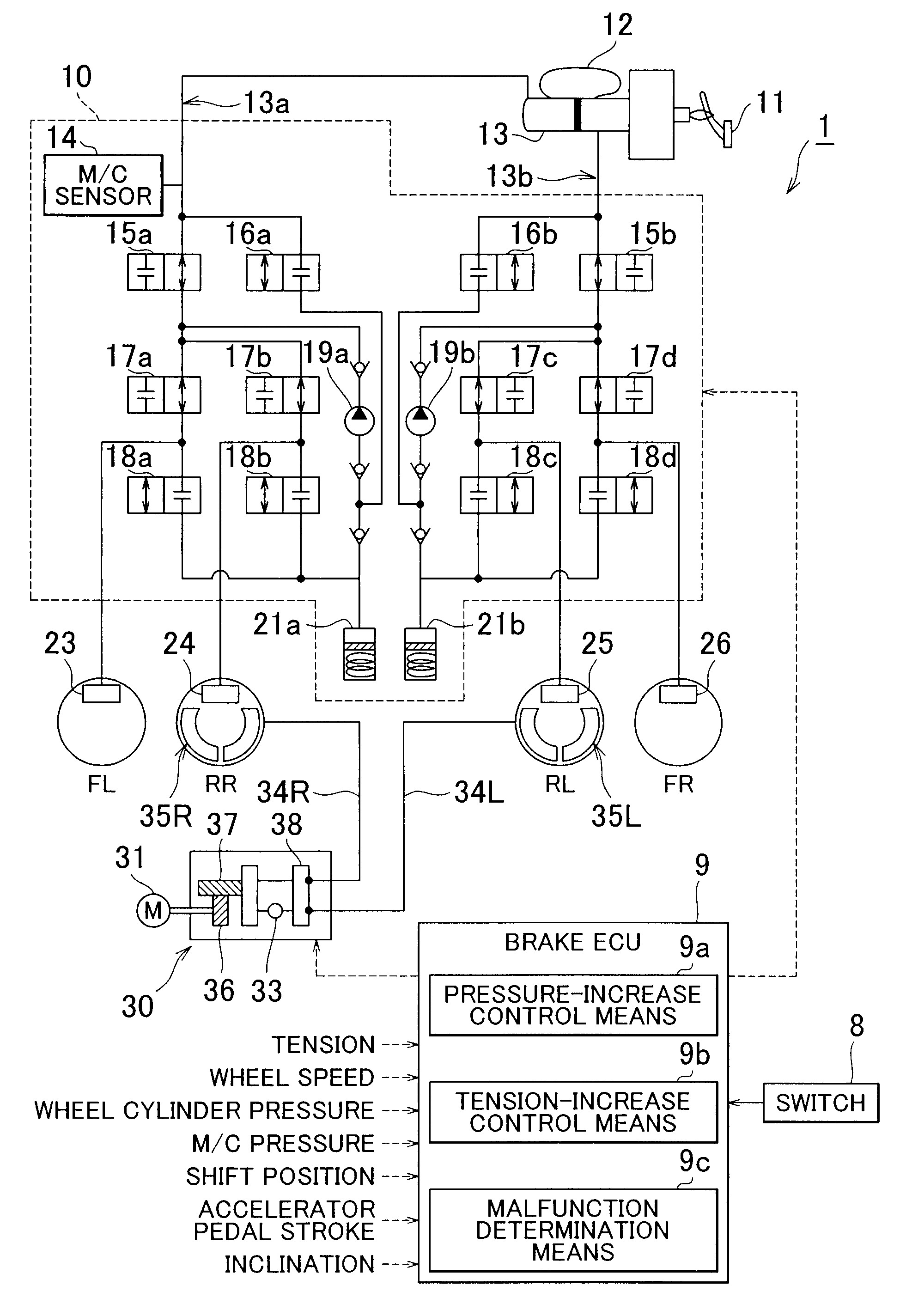 Electric parking brake control apparatus, electric parking brake system, and method for controlling electric parking brake system