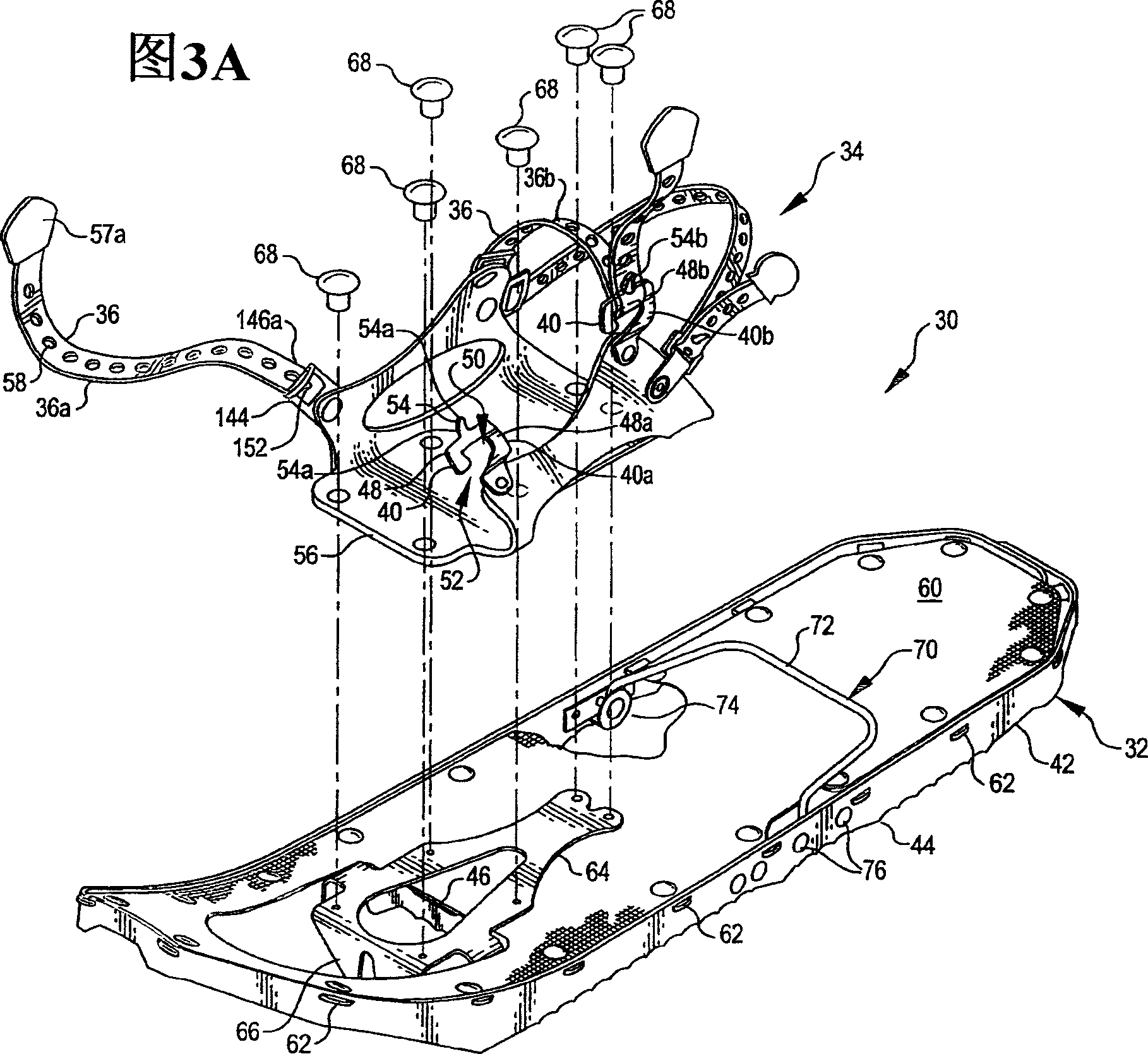 Frame and binding for a snowshoe and related systems and methods