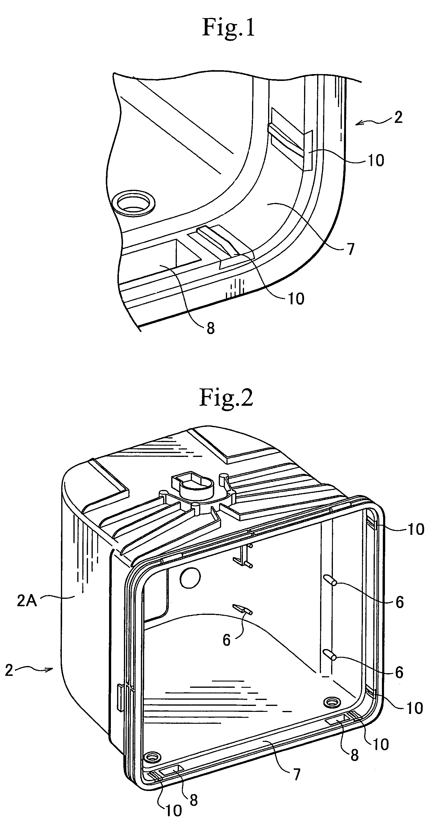 Thin plate storage container with handled supporting member