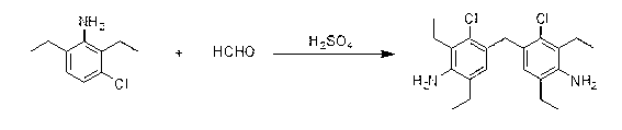 Synthetic method of 4,4-methylene bis(3-chloro-2,6-diethyl) aniline