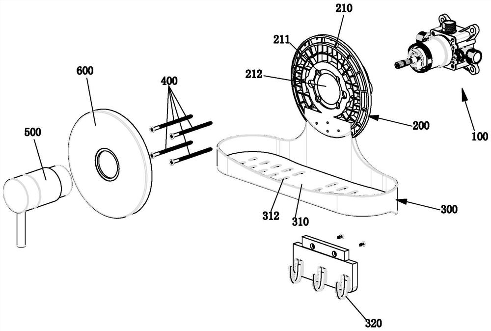 In-wall type valve structure with storage function