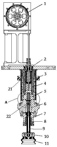 Movable sucking disk hoisting device