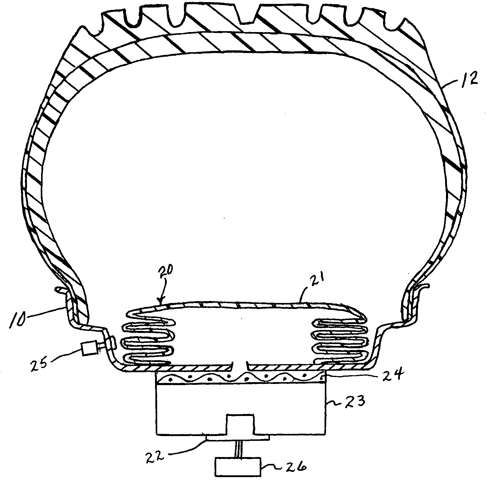 Integrated tire rim airbag system