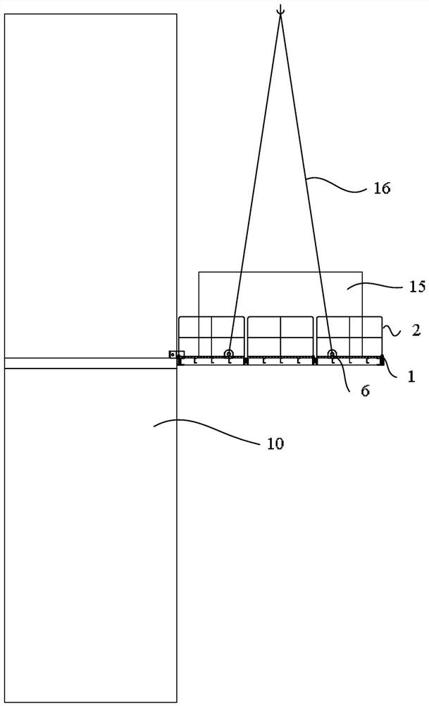 Device for laterally pulling air conditioning unit into cabin