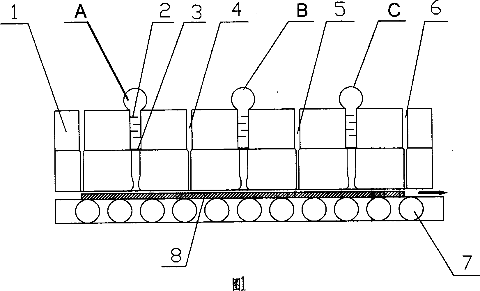 Method for depositing tin oxide base thin film on mobile hot glass surface