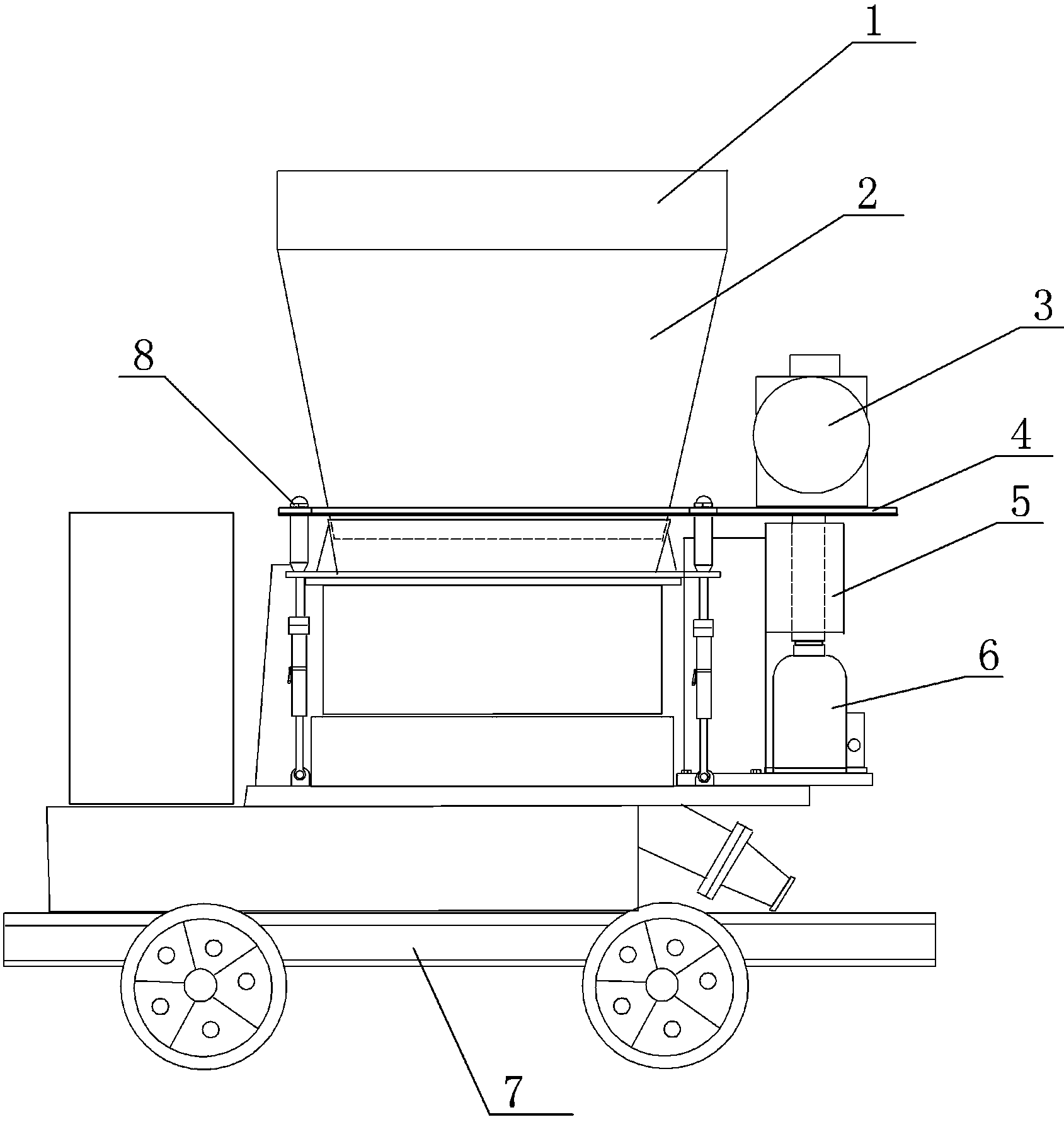 Storage bin device of rotatable slurry spraying machine