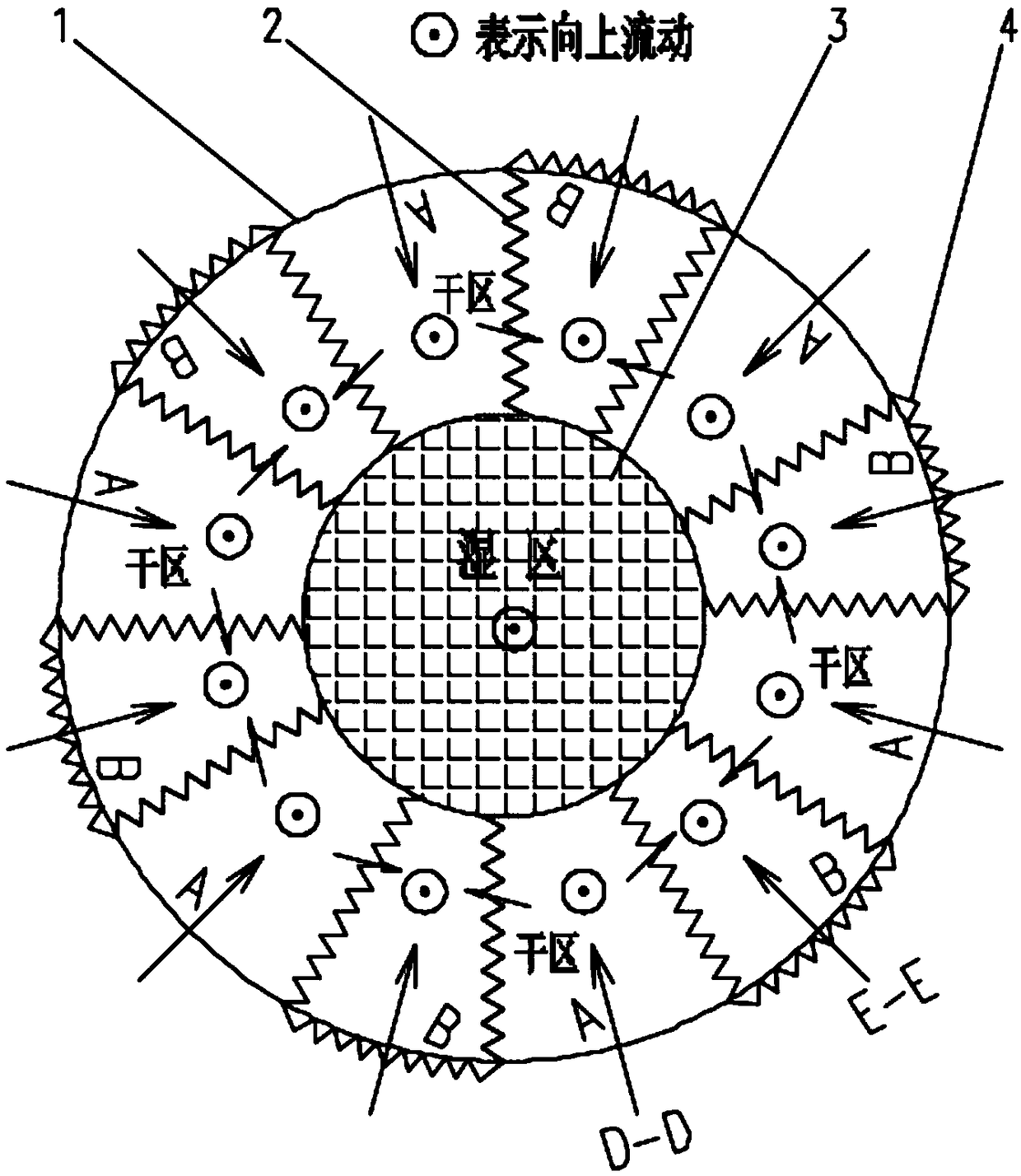 Dry-wet mixed large-scale cooling tower with continuous packing arrangement, cooling system and method