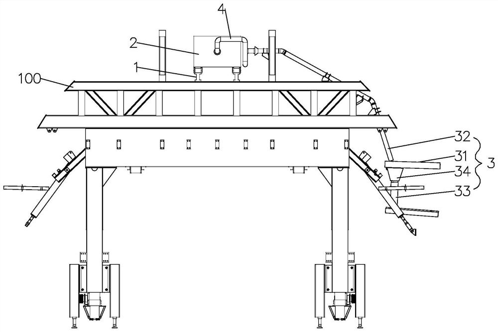 Mould grouting device for automatic lining trolley