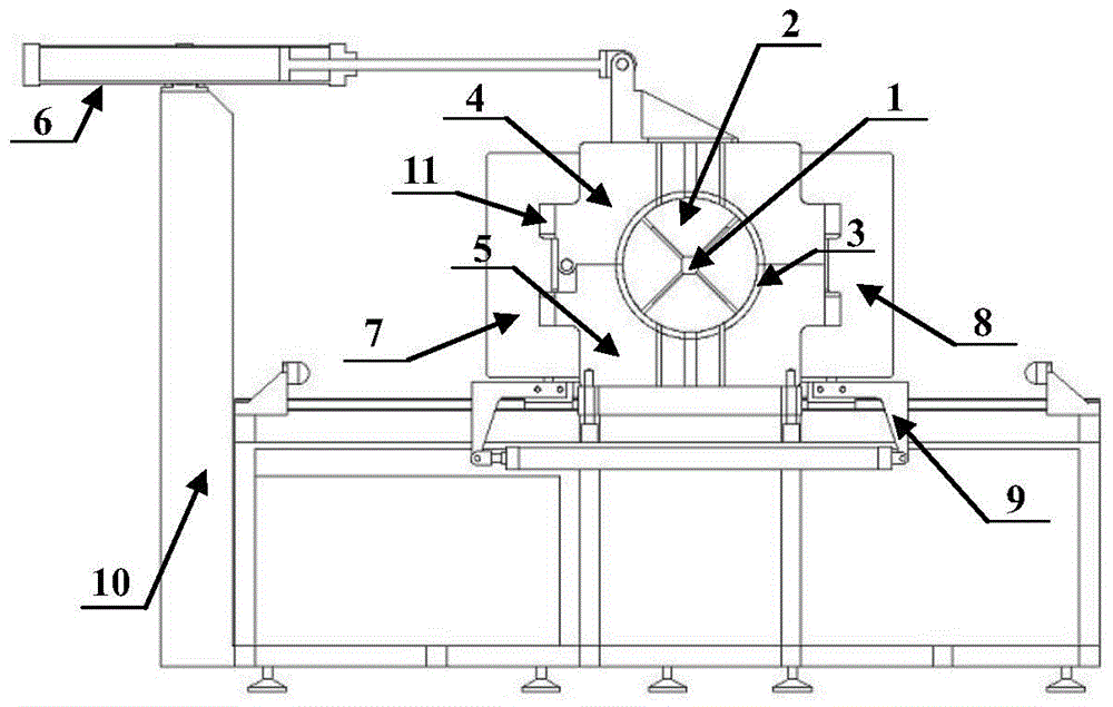 Large-cavity segmentation ball type ultra-high pressure equipment