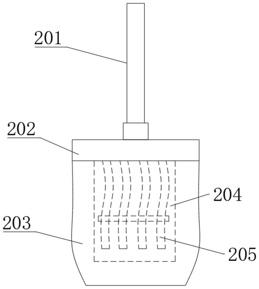 Mop washing machine and T-shaped mop matched with same