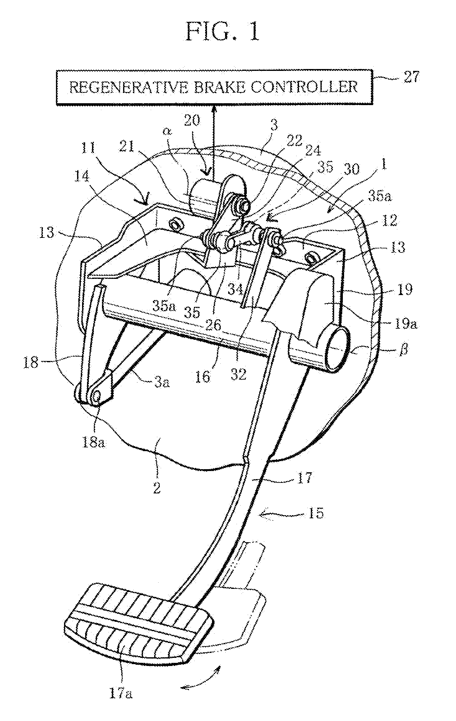 Installation structure of a pedal stroke sensor