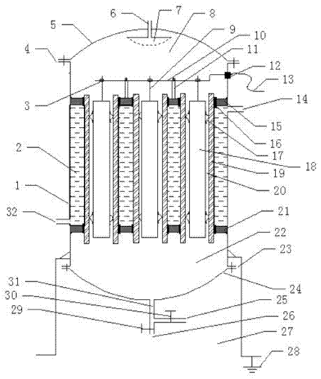 Ozone discharging tube, ozone discharging chamber and vertical type ozone generating device