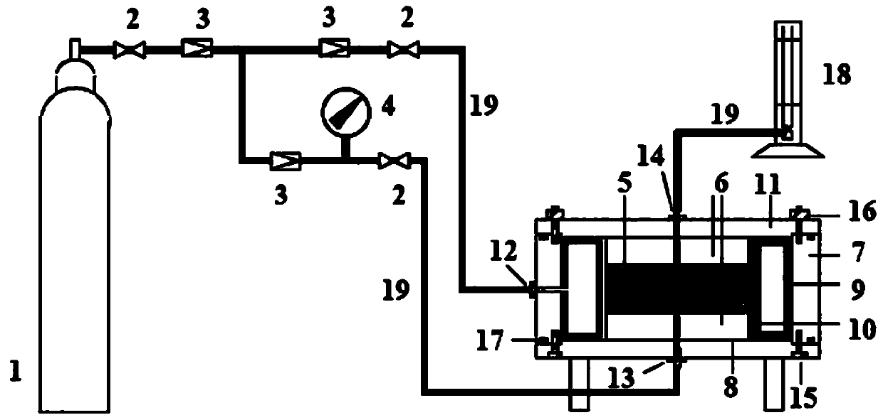 Gas permeability testing method used for high-compactness solid concrete