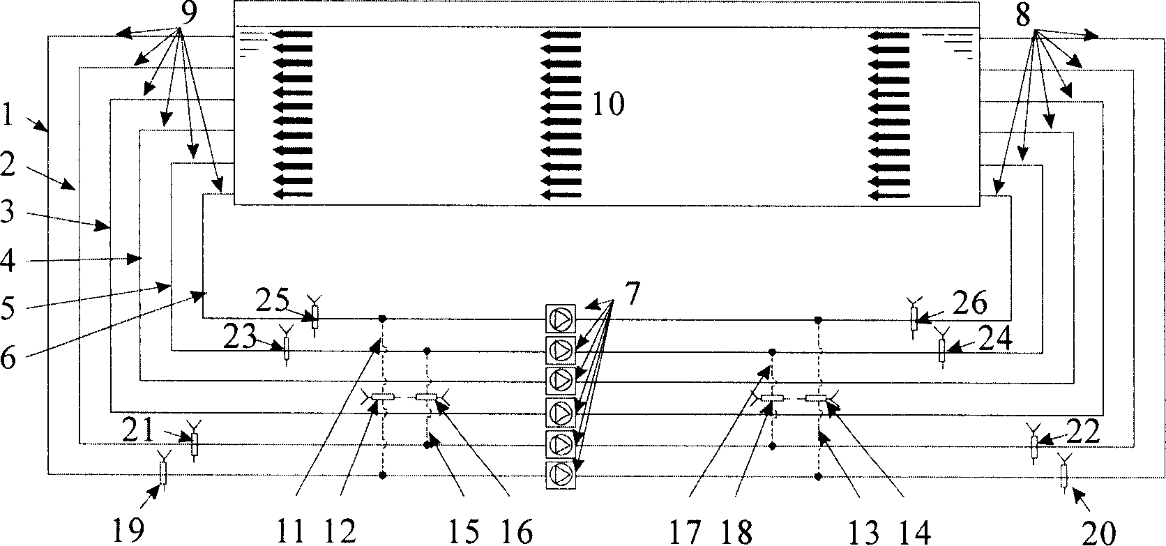 Co-current flow type deepwater current generation system and method