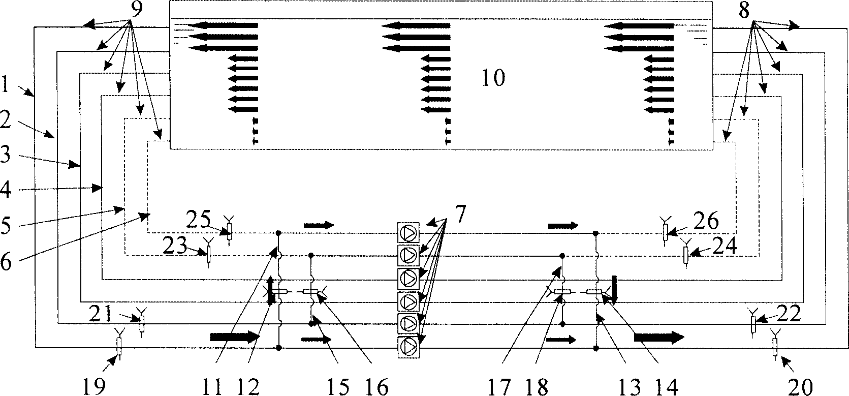 Co-current flow type deepwater current generation system and method