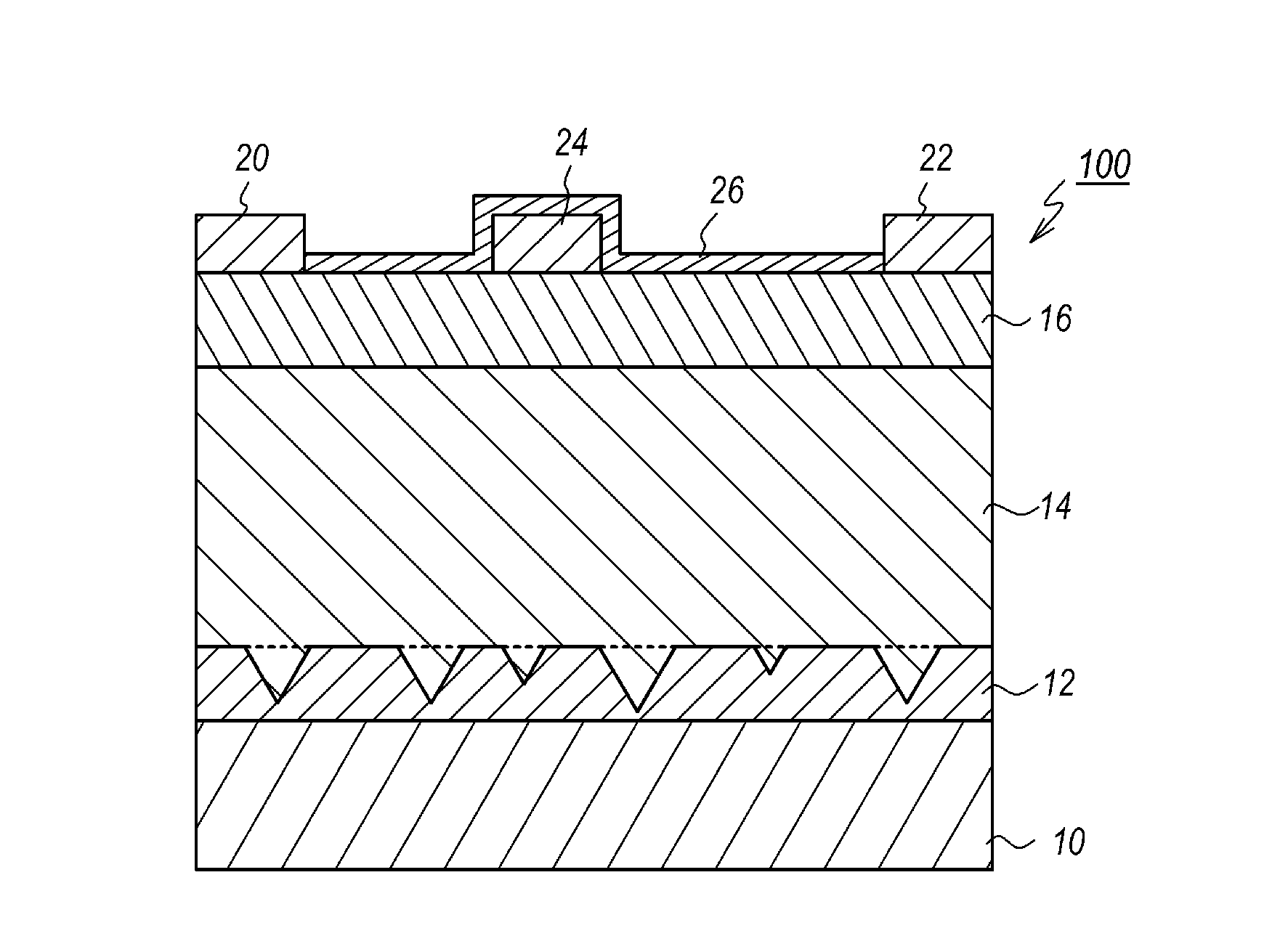 HEMT including ain buffer layer with large unevenness